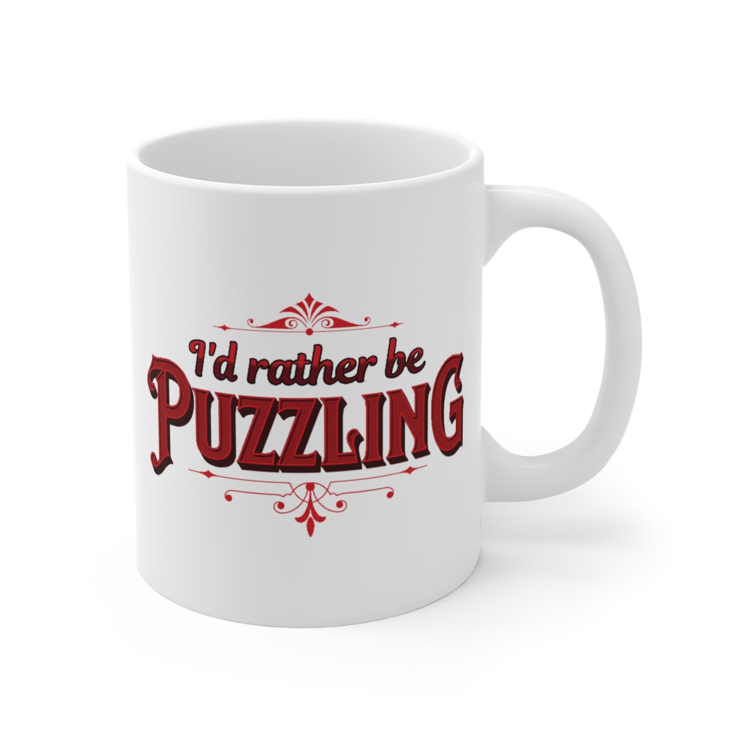 Mug - I'd Rather Be Puzzling Retro RED