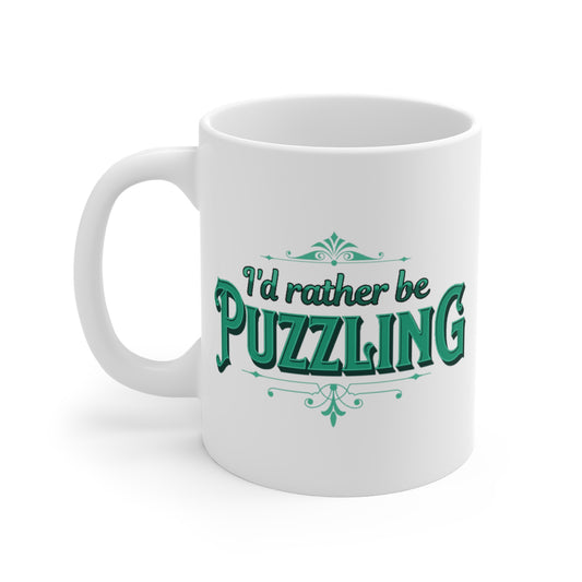 Mug - I'd Rather Be Puzzling Retro TEAL