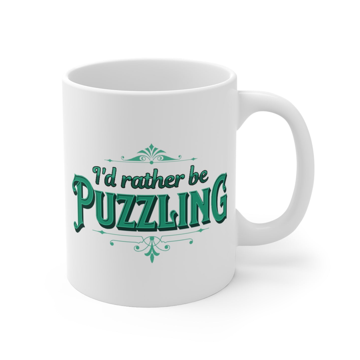 Mug - I'd Rather Be Puzzling Retro TEAL