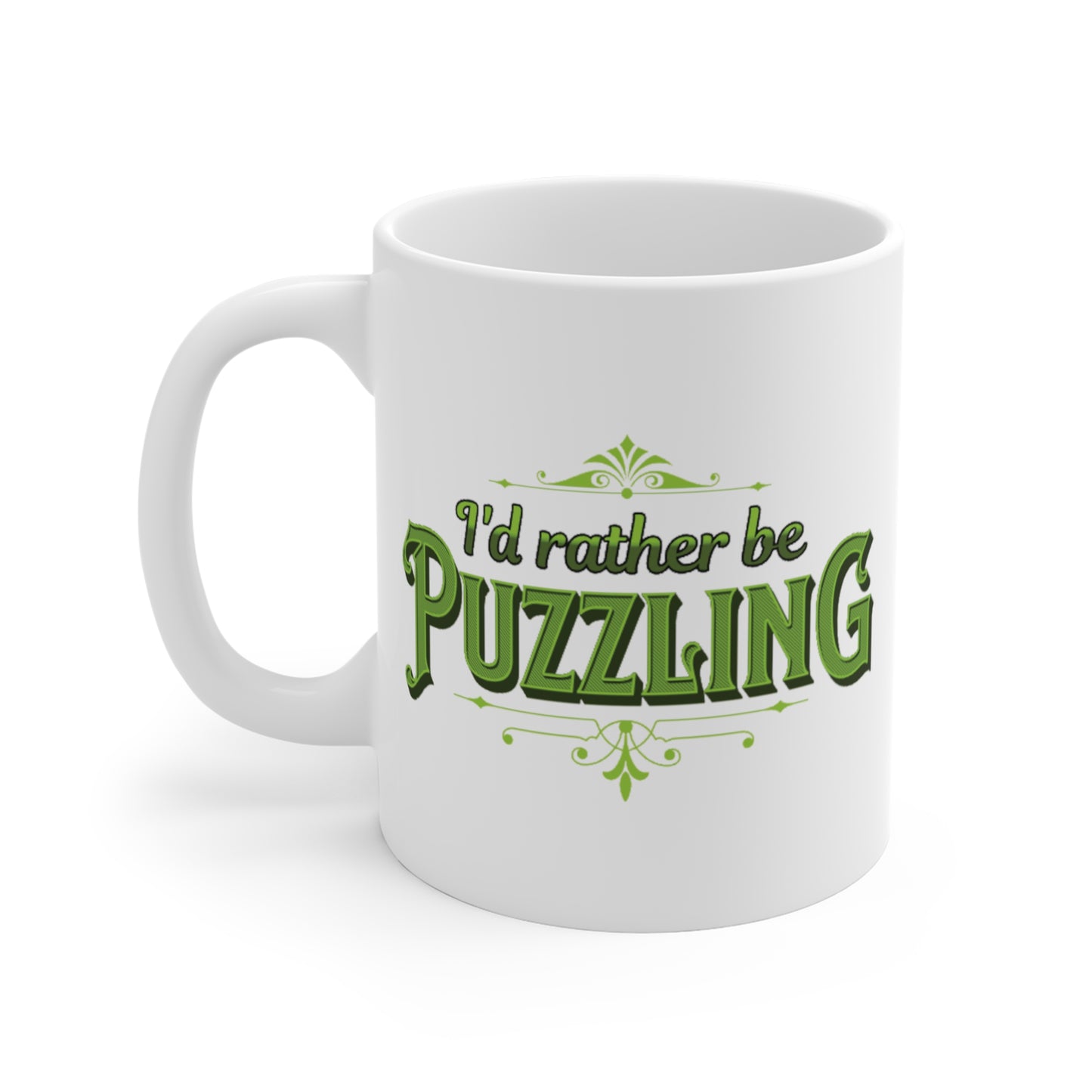 Mug - I'd Rather Be Puzzling Retro GREEN