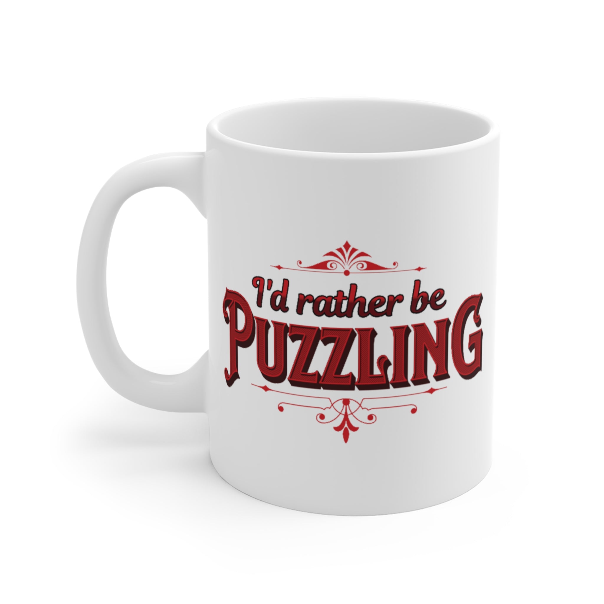 Mug - I'd Rather Be Puzzling Retro RED